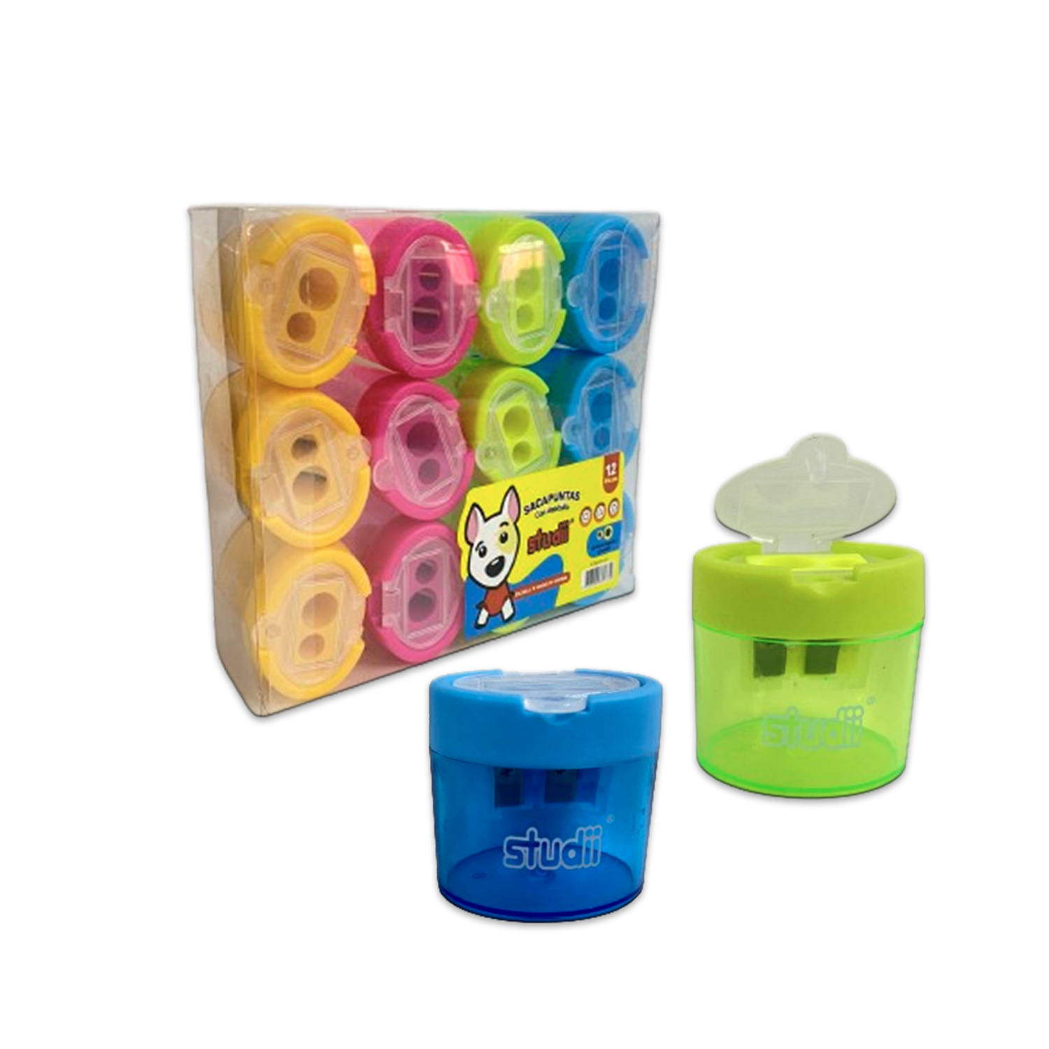 SACAPUNTA CON DEPOSITO COLOR NEON (CJX12)