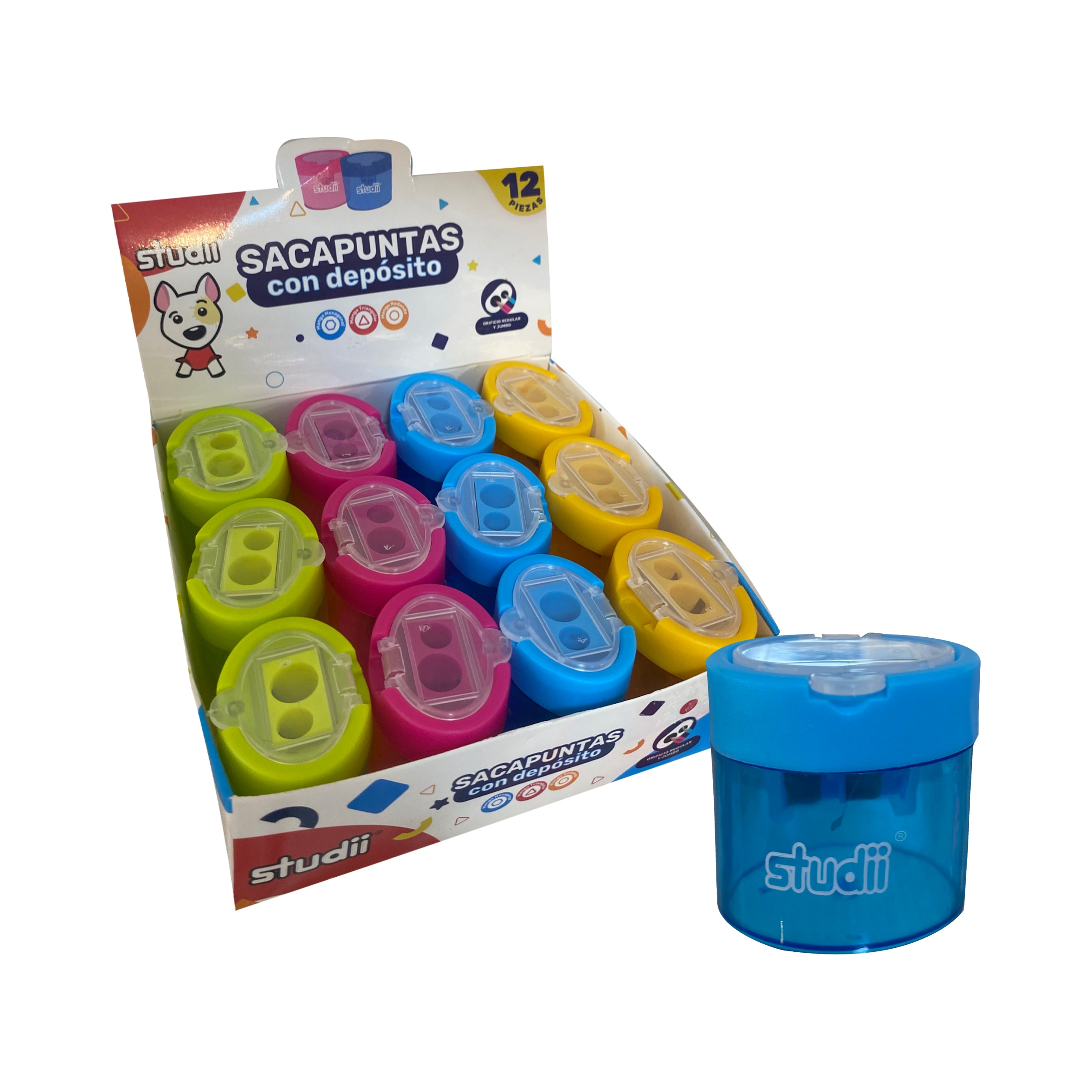 SACAPUNTA CON DEPOSITO COLOR NEON (CJX12)