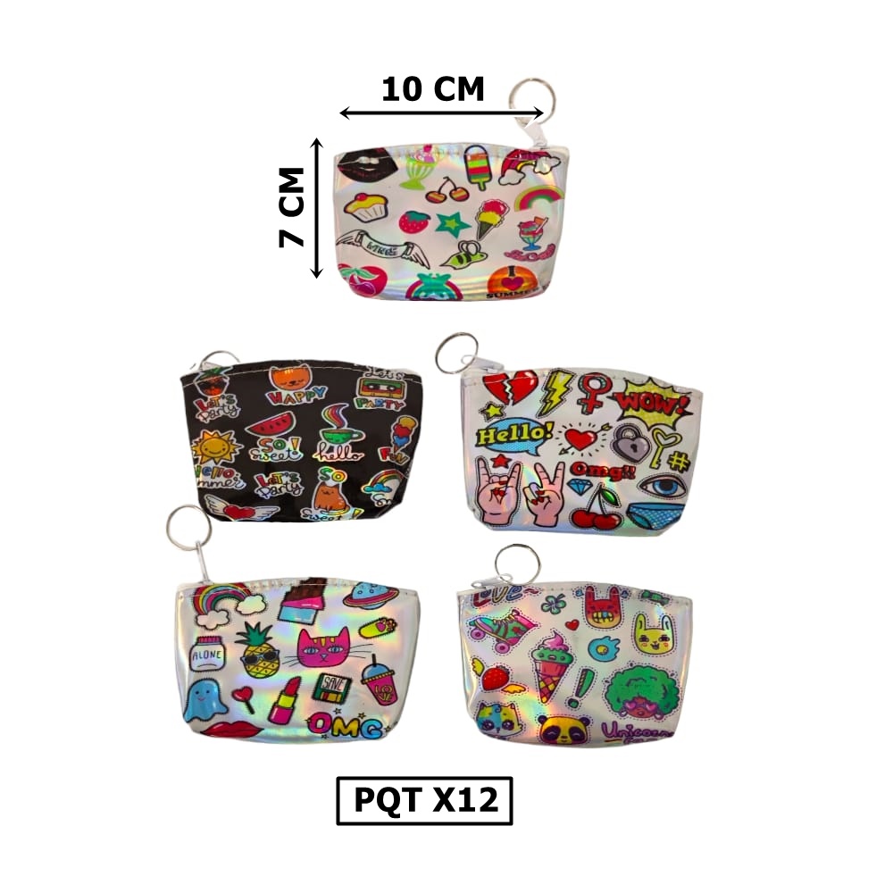 MONEDERO MD ESTAMPADO FIGURAS DK-1571-3 (PQTX12)