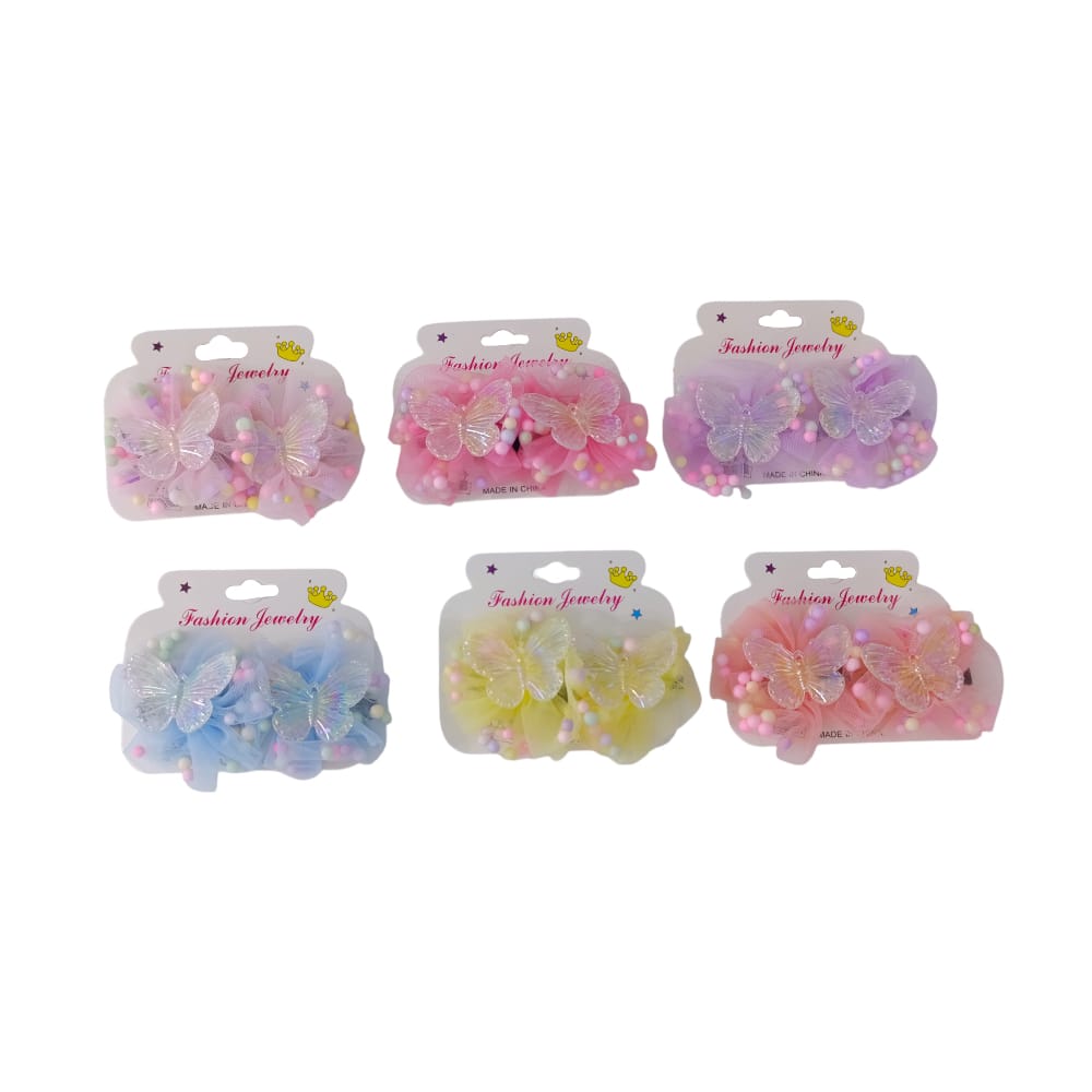 PINZA MOÑO APLIQUE MARIPOSA DK-3018 (PQTX12)