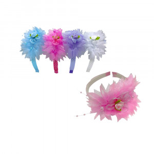 DIADEMA NIÑA FLOR CON HOJITAS DK-3292-3 (PQTX12)