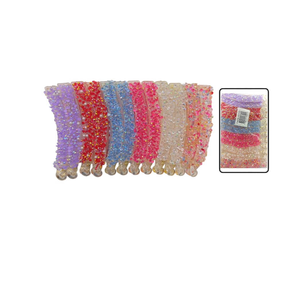 GANCHO BANANA TRASLUCIDO COLORES PASTEL DK-3322-1 (PQTX12)