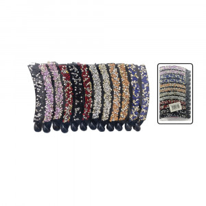 GANCHO BANANA PIEDRAS COLORES SURTIDOS DK-3322-16 (PQX12)