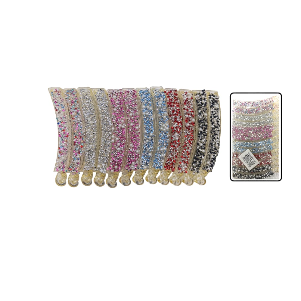 GANCHO BANANA PIEDRAS TRASLUCIDA DK-3322-2 (PQX12)