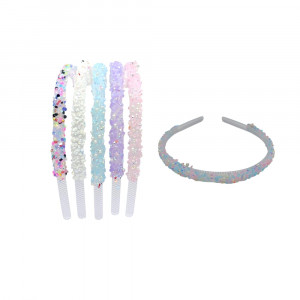 DIADEMA TRASLUCIDA PERLAS COLORES PASTEL DK-3324-1 (PQTX12)