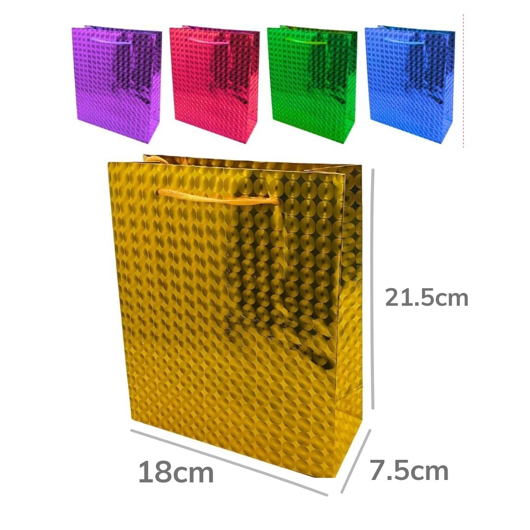 DZ. BOLSA REGALO HOLOGRAMA M 21.5X18X7.5CM BMR-381