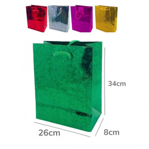 DZ. BOLSA REGALO HOLOGRAMA XL 34X26X8CM BMR-383