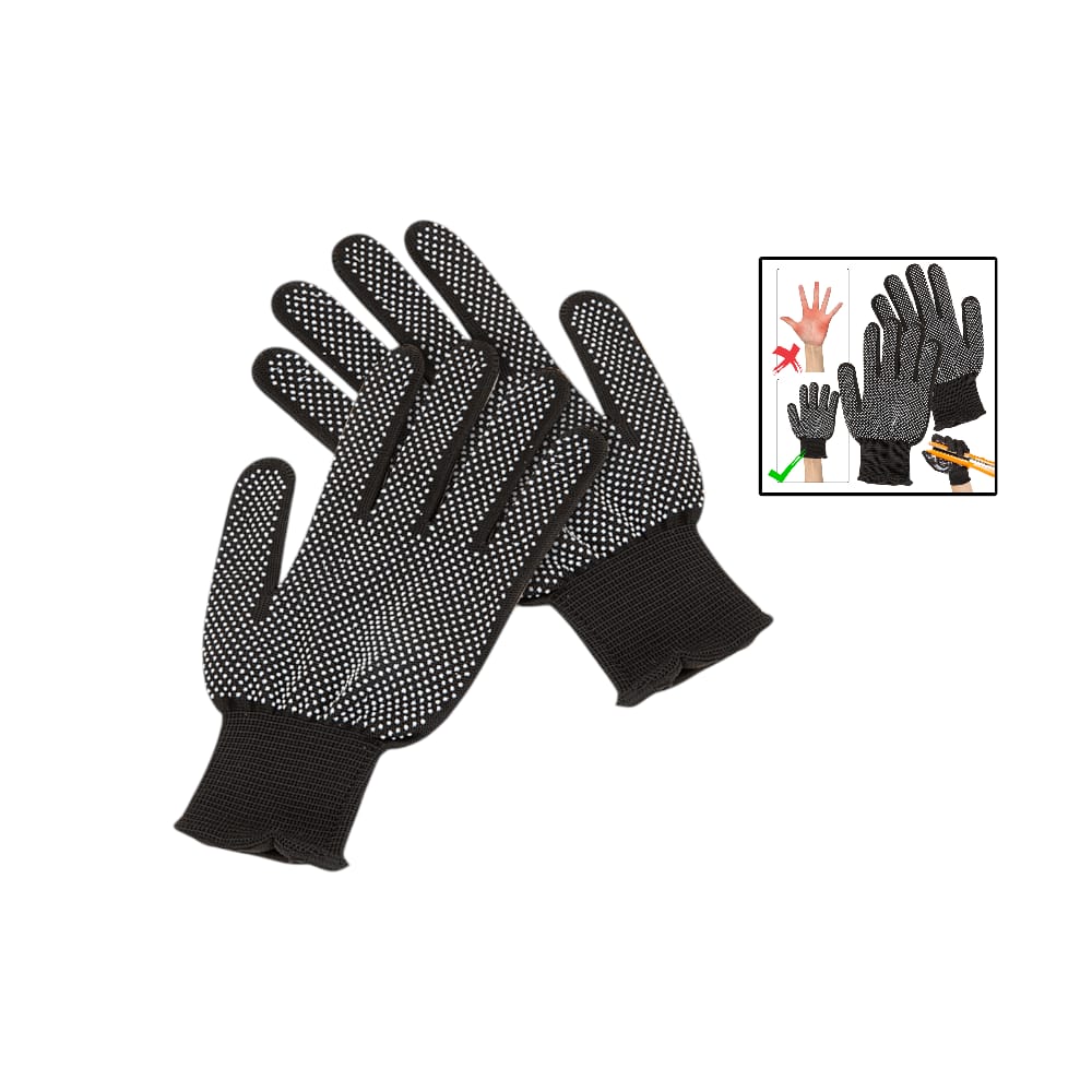 GUANTE NEGRO PUNTOS BLACOS L1396 (PAR)