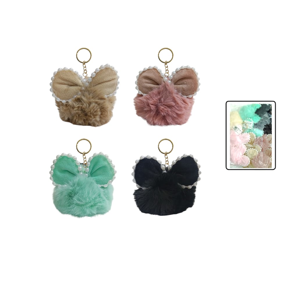 LLAVERO POM POM MOÑO PERLA DK-3315 (PQTX12)