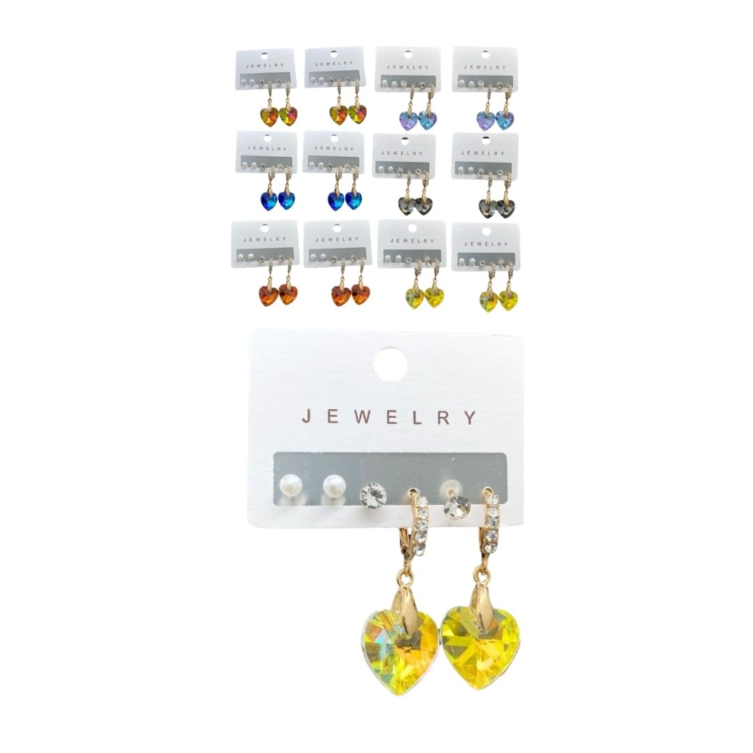 DZ. TOPO Y ARETE LUJO*3PCS BMR-4021-4