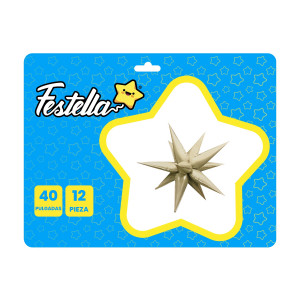GLOBO ESTRELLA X12 PIEZAS CARAMELO 40"(PQTX12)