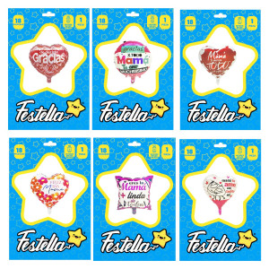 GLOBOS CORAZON MAMA 18"(PQTX25):