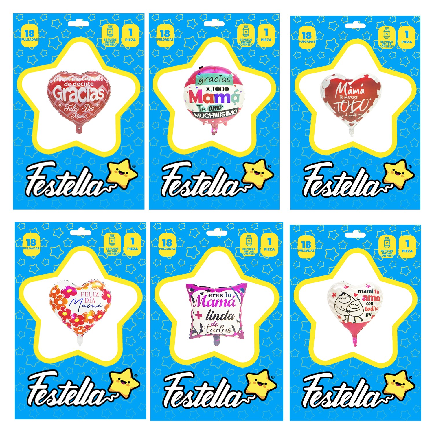 GLOBOS CORAZON MAMA 18"(PQTX25):