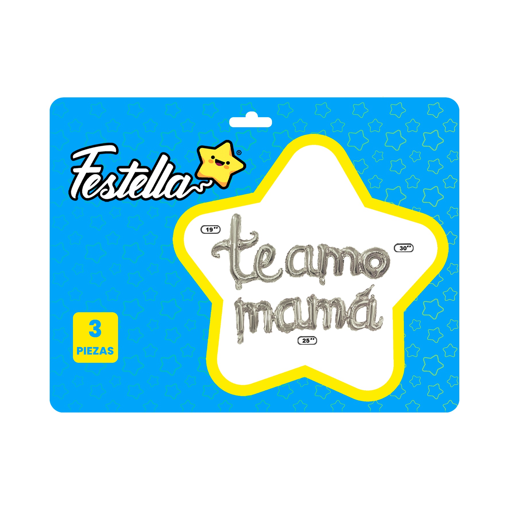 GLOBO TE AMO MAMA PLATEADO(PQTX12):
