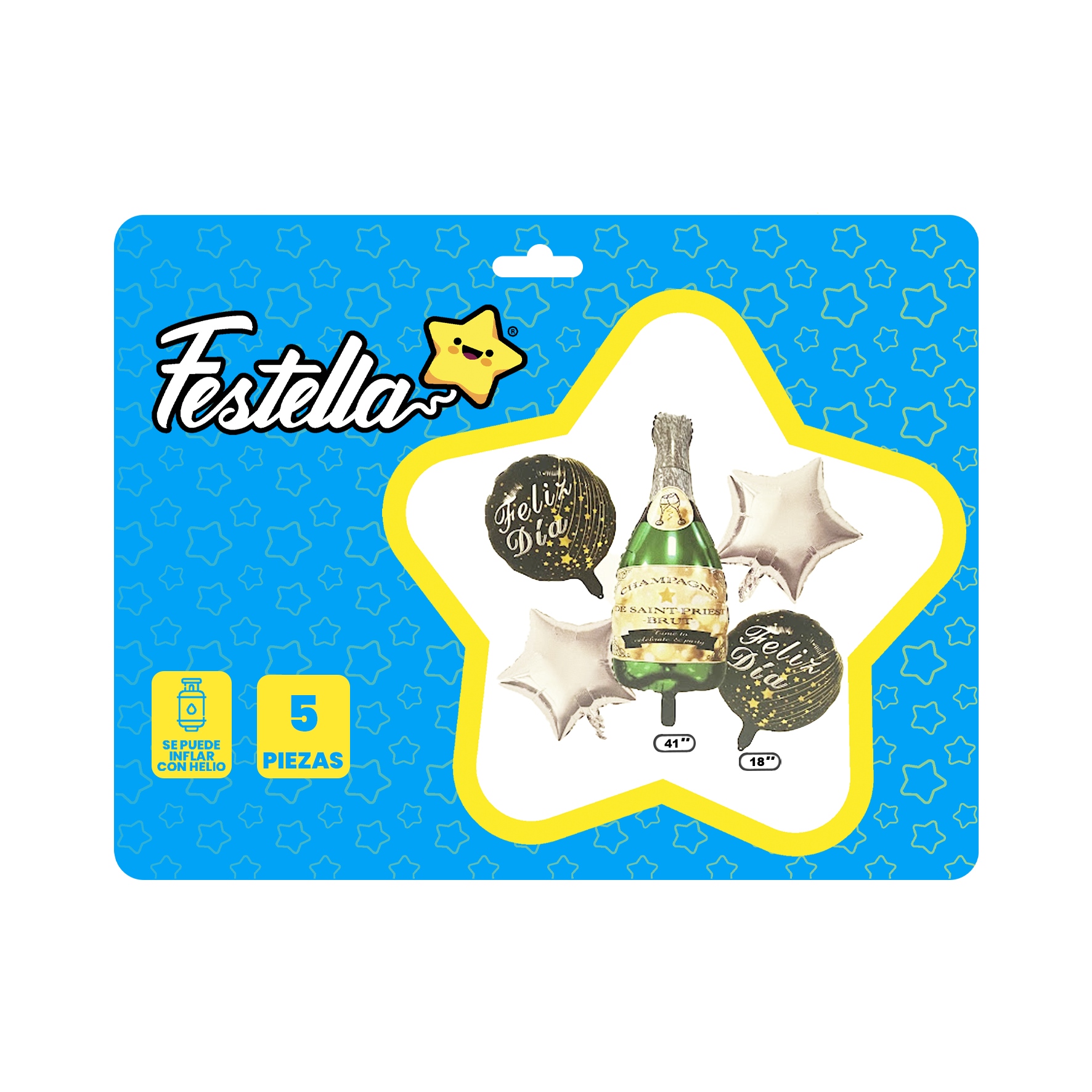 KIT GLOBO CHAMPAÑA X5 (PQTX12)