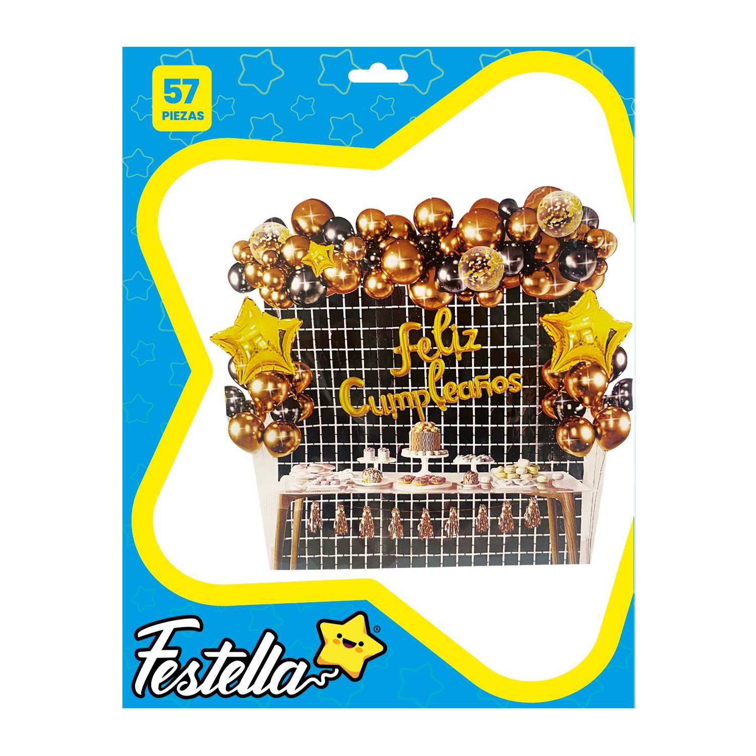 KIT GLOBO ORGANICO FELIZ CUMPLEAÑOS X58PCS (PQTX10)