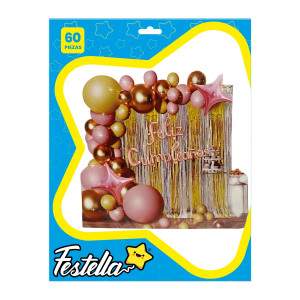 KIT GLOBO ORGANICO FELIZ CUMPLEAÑOS X61 (PQTX10)