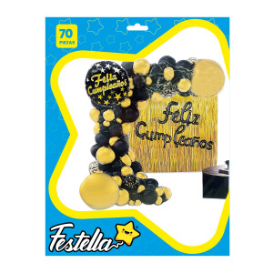 KIT GLOBO ORGANICO FELIZ CUMPLEAÑOS X70