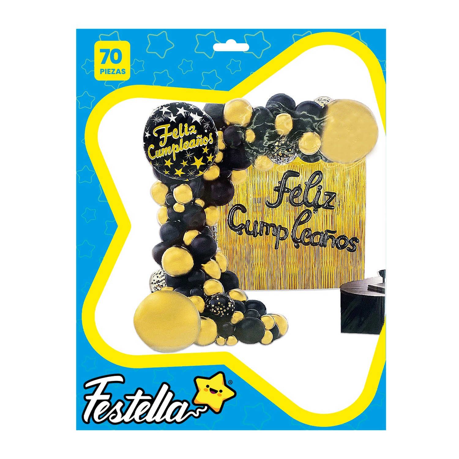 KIT GLOBO ORGANICO FELIZ CUMPLEAÑOS X70