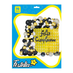 KIT GLOBO ORGANICO FELIZ CUMPLEAÑOS X70