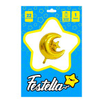 GLOBO LUNA CON ESTRELLA 22" DORADO