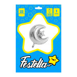 GLOBO LUNA CON ESTRELLA 22" PLATEADO