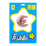 GLOBO LUNA CON ESTRELLA 22" PALO ROSA