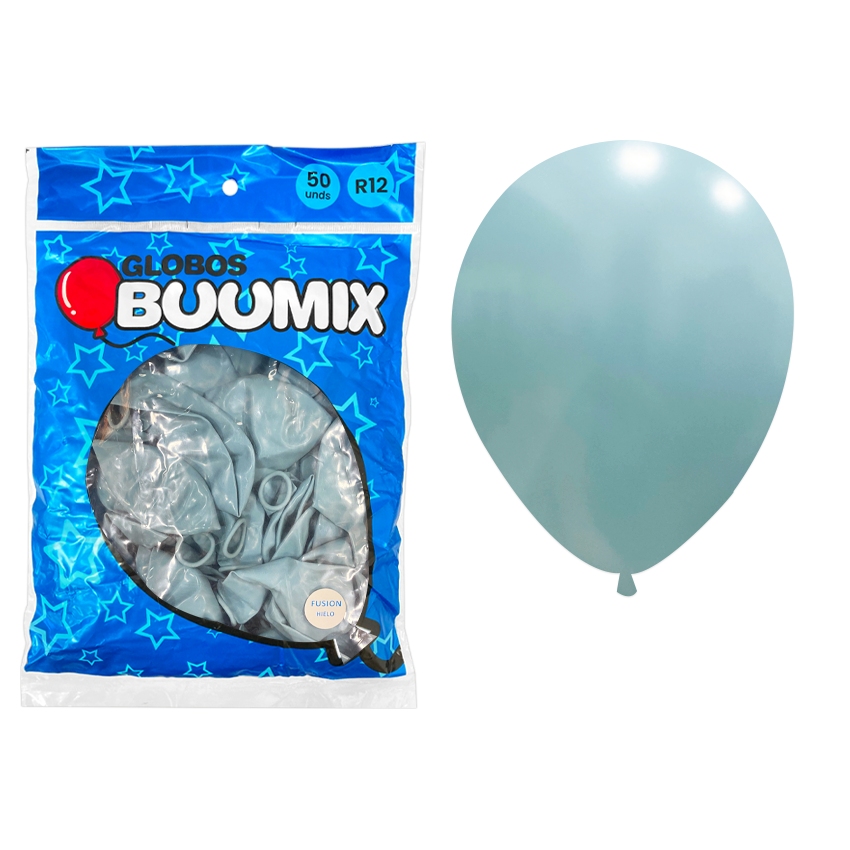 GLOBO DE LATEX FUSION AZUL HIELO R12X50