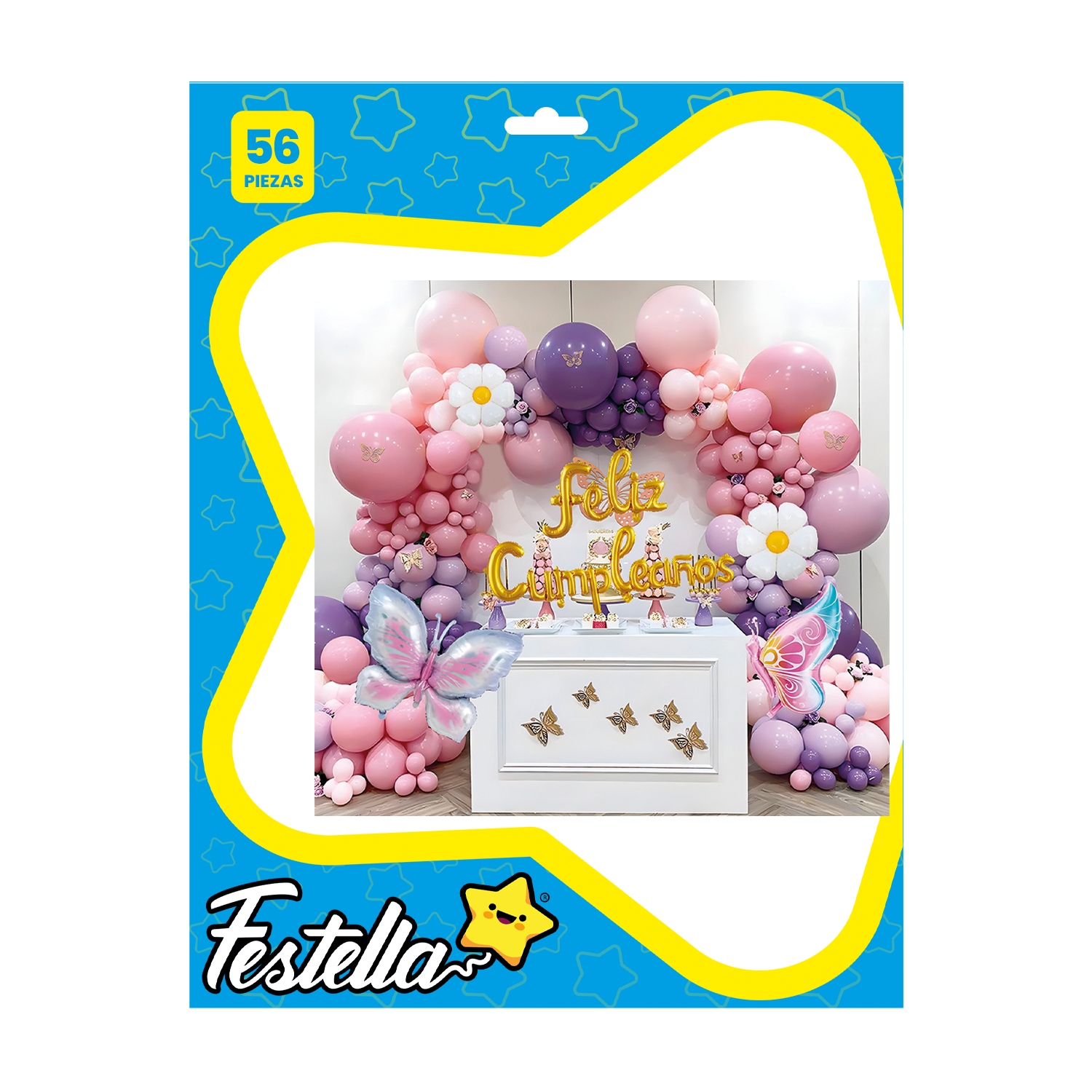 KIT GLOBO ORGANICO FELIZ CUMPLEAÑOS X56 (PQTX5)