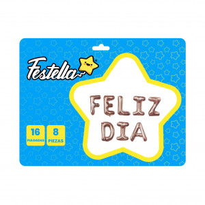 GLOBO FELIZ DIA 16" PALO ROSA  (PQTX12)