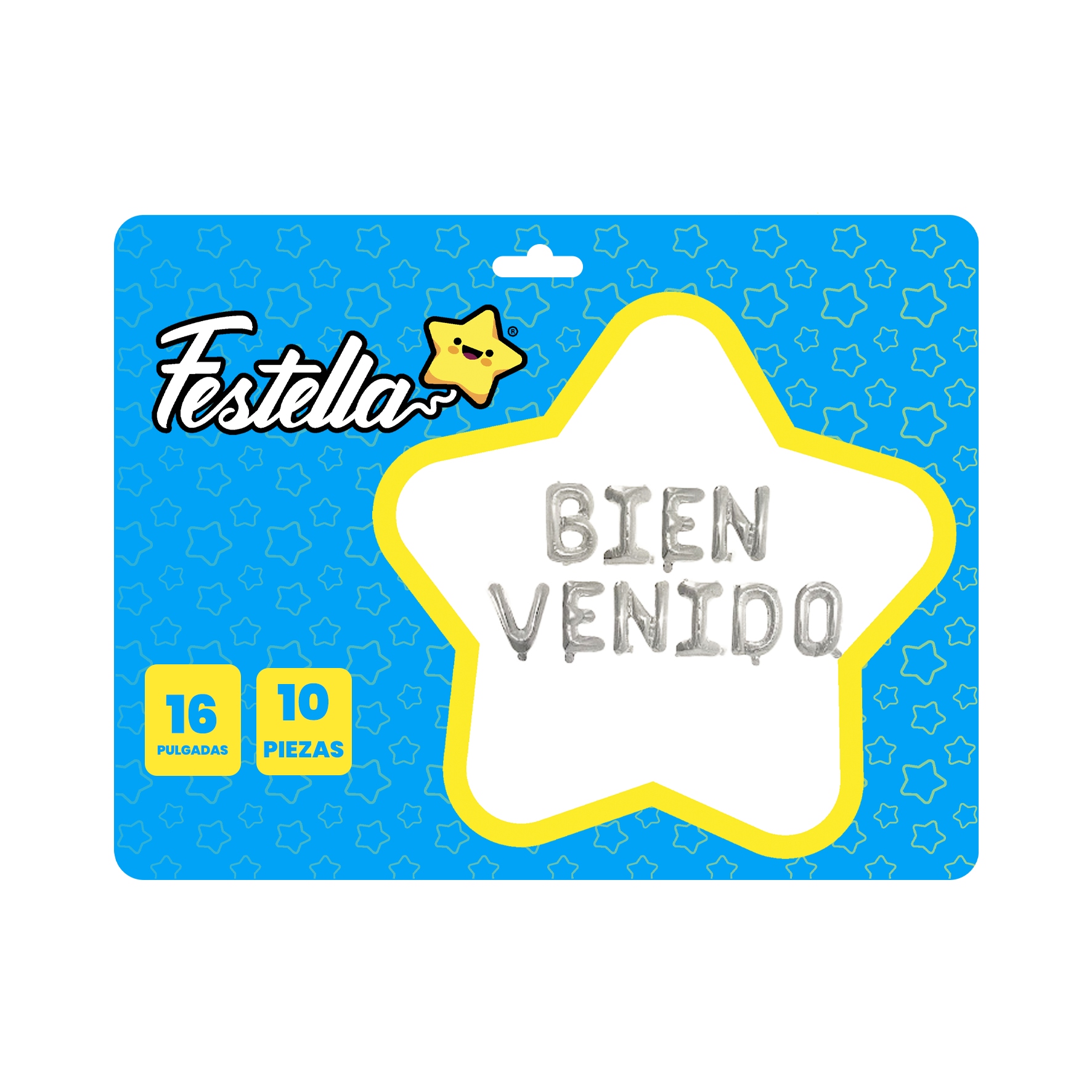 GLOBO BIENVENIDO PLATEADO(PQTX12)