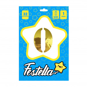 GLOBO DORADO 32" #0 (PQTX25)