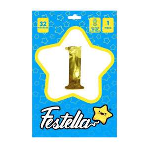 GLOBO DORADO 32" #1 (PQTX25)