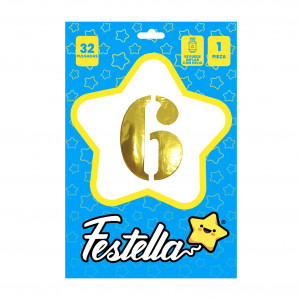 GLOBO DORADO 32" #6 (PQTX25)