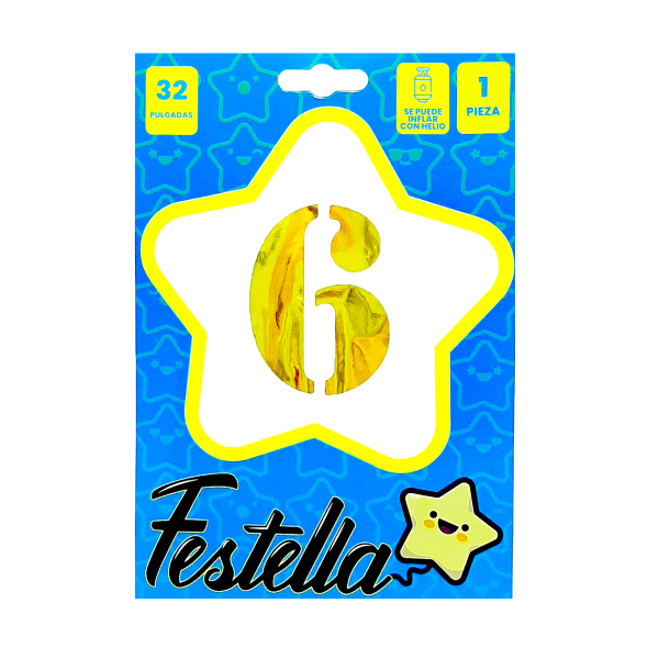 GLOBO DORADO 32" #6 (PQTX25)