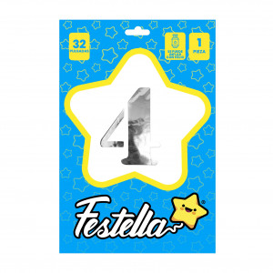 GLOBO PLATEADO 32" #4 (PQTX25)