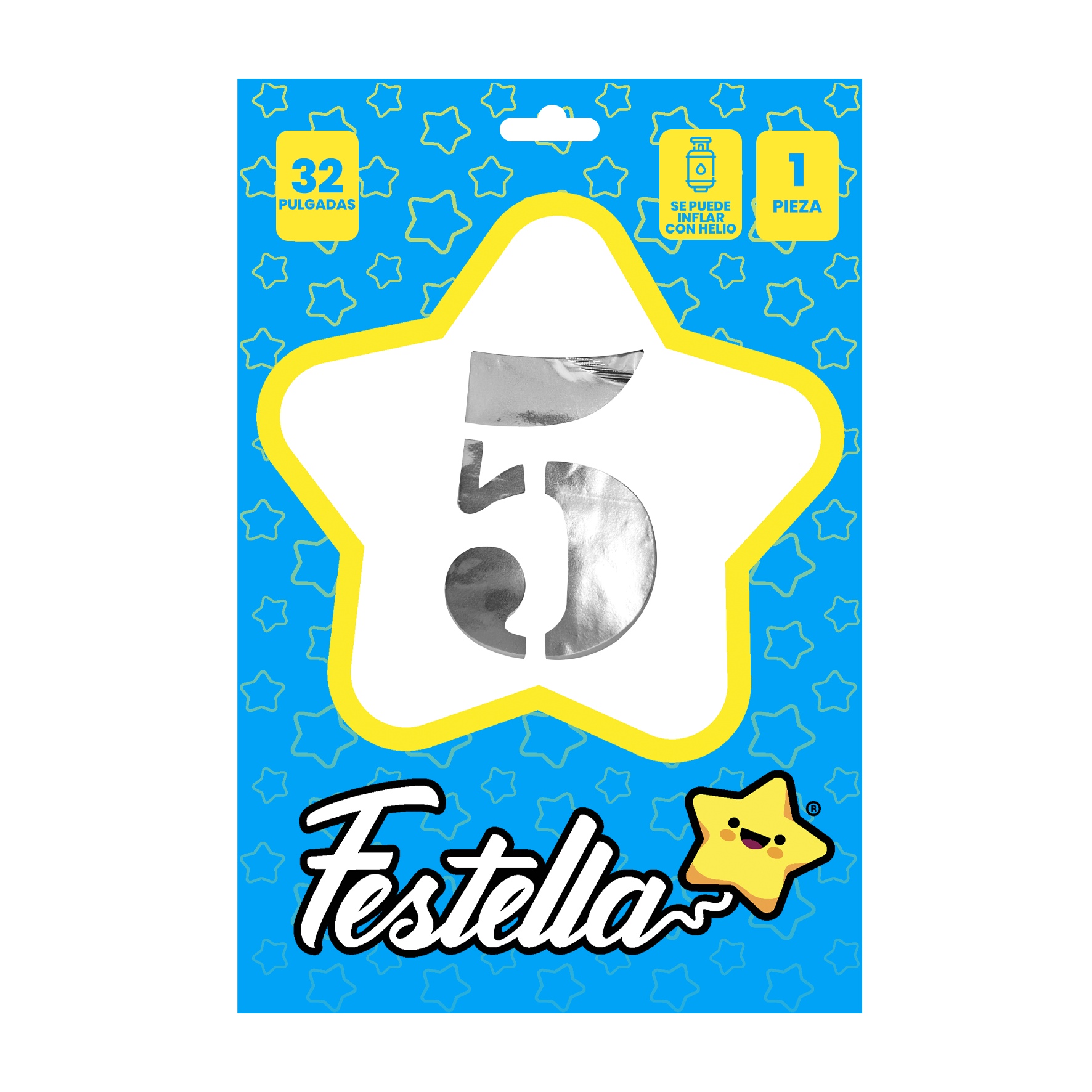 GLOBO PLATEADO 32" #5 (PQTX25)