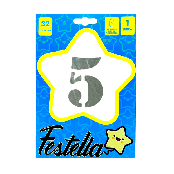 GLOBO PLATEADO 32" #5 (PQTX25)