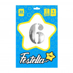 GLOBO PLATEADO 32" #6 (PQTX25)