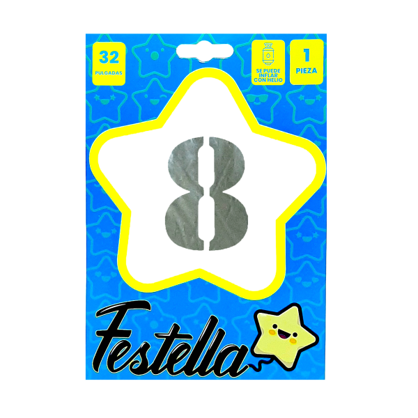 GLOBO PLATEADO 32" #8 (PQTX25)