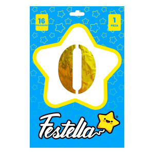 GLOBO DORADO 16" #0 (PQTX25)