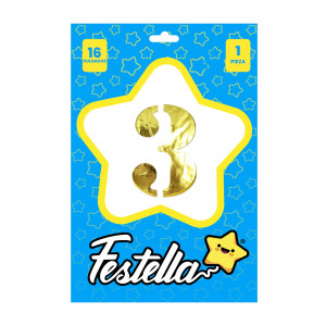 GLOBO DORADO 16" #3 (PQTX25)