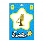 GLOBO DORADO 16" #4 (PQTX25)