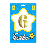 GLOBO DORADO 16" #6 (PQTX25)