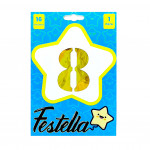 GLOBO DORADO 16" #8 (PQTX25)