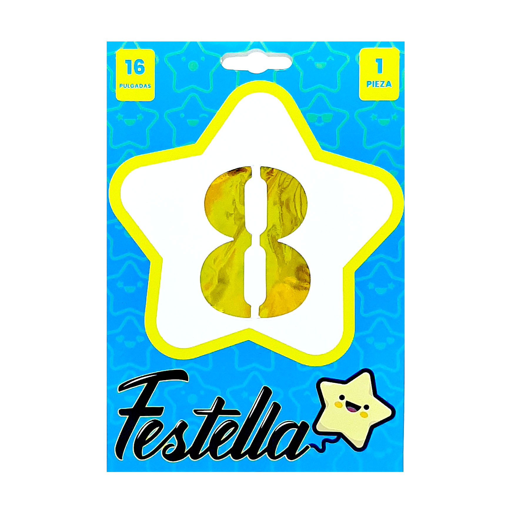 GLOBO DORADO 16" #8 (PQTX25)