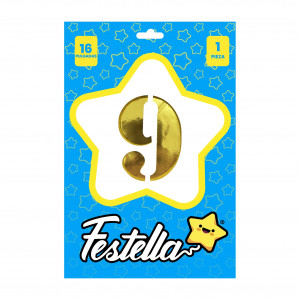 GLOBO DORADO 16" #9 (PQTX25)