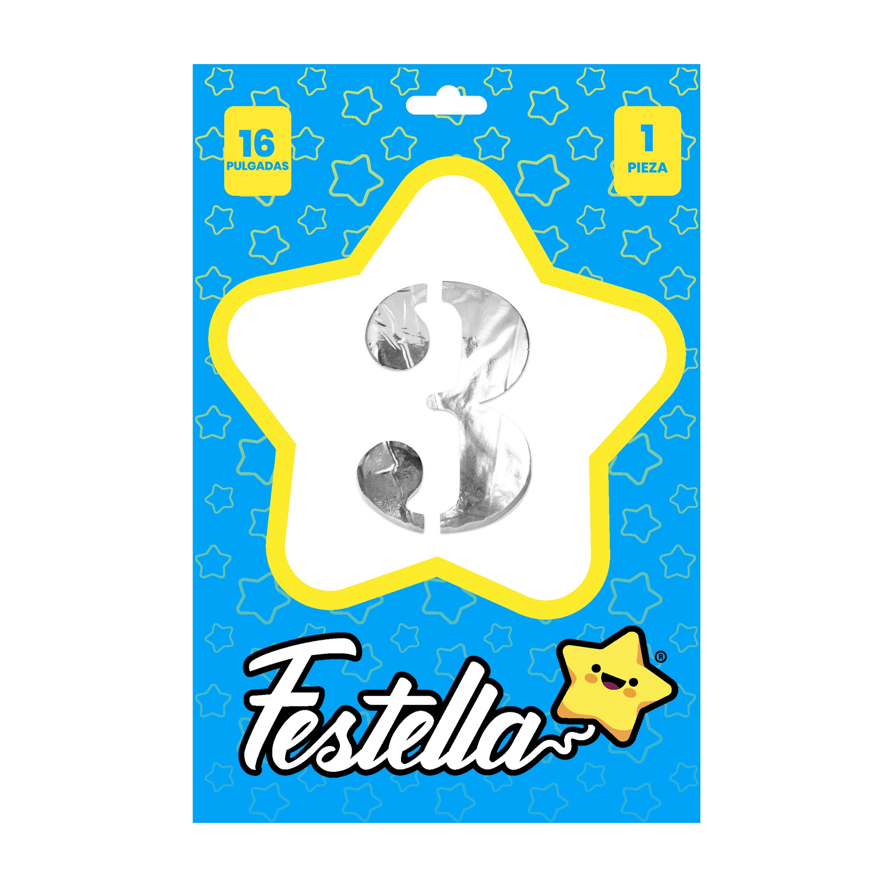 GLOBO PLATEADO 16" #3 (PQTX25)