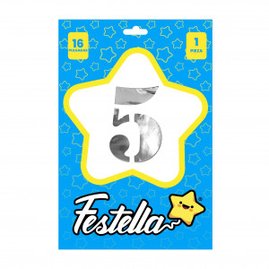 GLOBO PLATEADO 16" #5 (PQTX25)