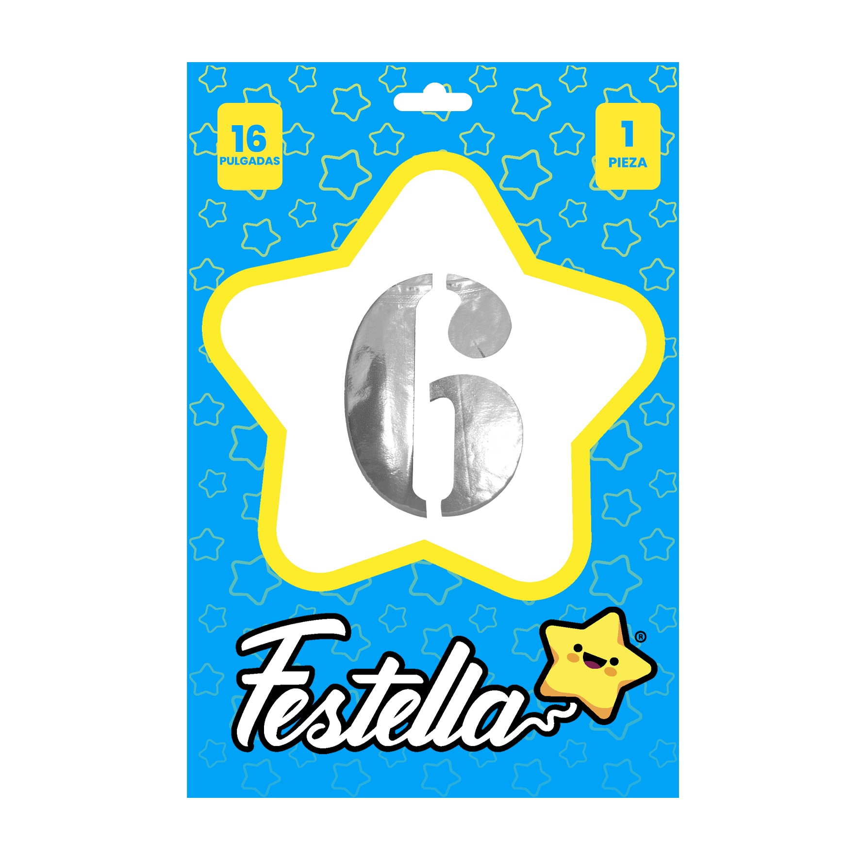 GLOBO PLATEADO 16" #6 (PQTX25)